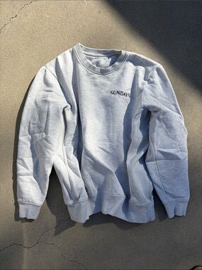 sundays Light Gray Men's Crewneck Sweatshirt